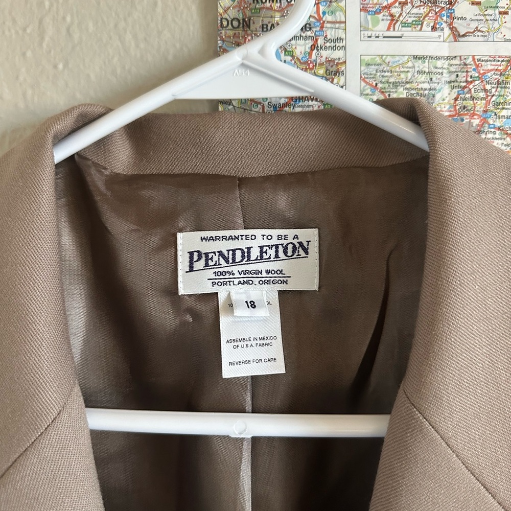 Pendleton Tan Blazer Classic Suit Jacket - image 2